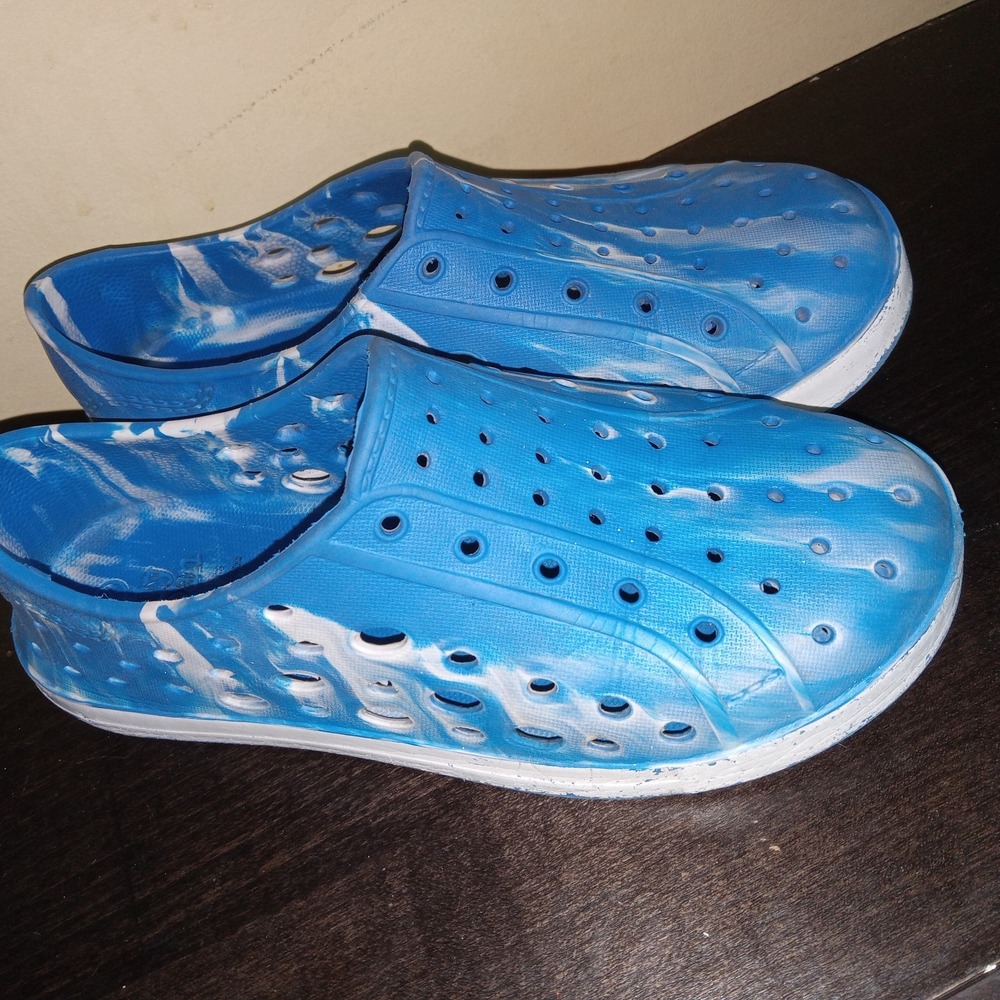 Lily & Dan Children's Lightweight Slip On Shoes Blue & White‎ Size 13/1